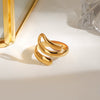 Stainless Steel Geometric Spiral Twisted Open Electroplated Minimalist Allmatch Women's Ring
