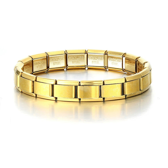 Stainless Steel Geometric Splicing Electroplated Unisex Bracelet