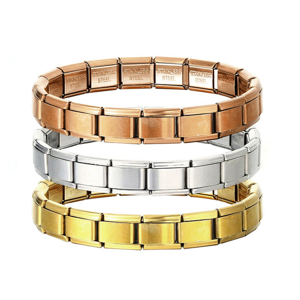 Stainless Steel Geometric Splicing Electroplated Unisex Bracelet