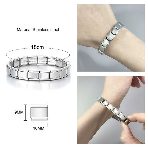 Stainless Steel Geometric Splicing Electroplated Unisex Bracelet
