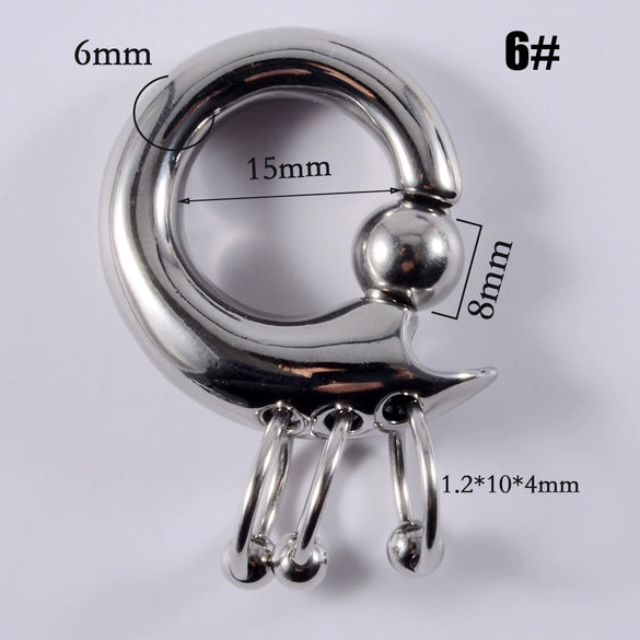 Stainless Steel Geometric Spring Clip Ball Auricle Earrings With Electroplating