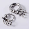 Stainless Steel Geometric Spring Clip Ball Auricle Earrings With Electroplating
