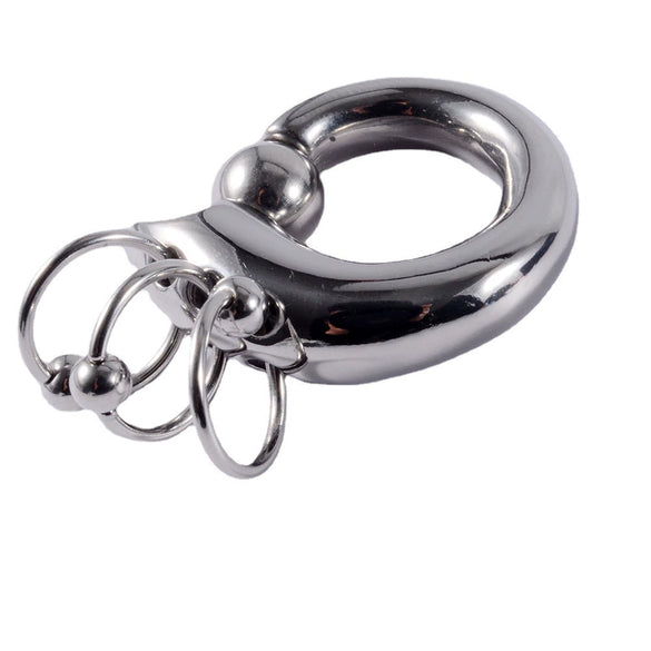 Stainless Steel Geometric Spring Clip Ball Auricle Earrings With Electroplating