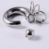 Stainless Steel Geometric Spring Clip Ball Auricle Earrings With Electroplating