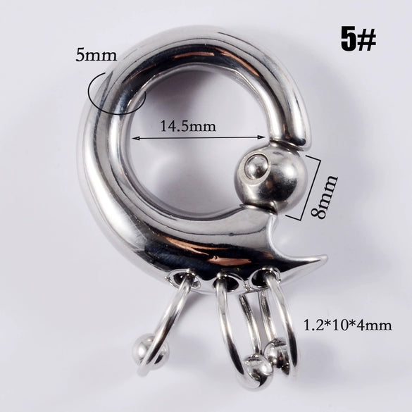 Stainless Steel Geometric Spring Clip Ball Auricle Earrings With Electroplating