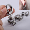 Stainless Steel Geometric Spring Clip Ball Auricle Earrings With Electroplating