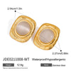 Stainless Steel Geometric Square Cat's Eye Earrings With Electroplating Treatment For Women