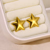 Stainless Steel Geometric Square Earrings With Horizontal And Vertical Stripes And Electroplating