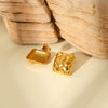 Stainless Steel Geometric Square Electroplated Earrings For Women
