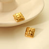 Stainless Steel Geometric Square Electroplated Earrings For Women