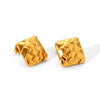 Stainless Steel Geometric Square Electroplated Earrings For Women
