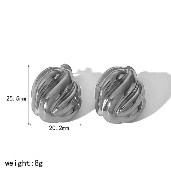 Stainless Steel Geometric Square Electroplated Earrings Highend Style