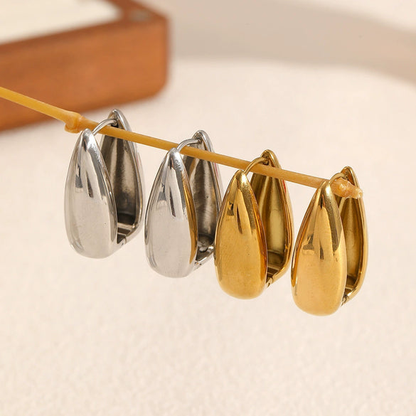 Stainless Steel Geometric Square Electroplated Women's Earrings