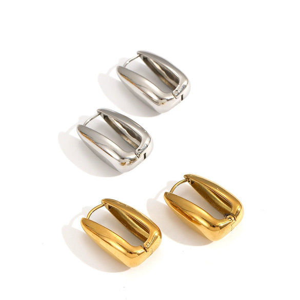 Stainless Steel Geometric Square Electroplated Women's Earrings