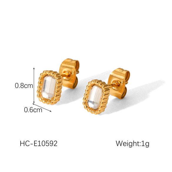 Stainless Steel Geometric Square Electroplated Women's Earrings