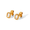 Stainless Steel Geometric Square Electroplated Women's Earrings