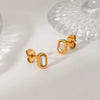 Stainless Steel Geometric Square Electroplated Women's Earrings