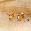 Stainless Steel Geometric Square Electroplated Women's Earrings