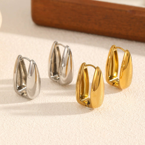 Stainless Steel Geometric Square Electroplated Women's Earrings