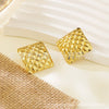 Stainless Steel Geometric Square Fashion Earrings For Women With Polish Finish