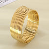 Stainless Steel Geometric Square Line Electroplated Ring And Stackable Bracelet