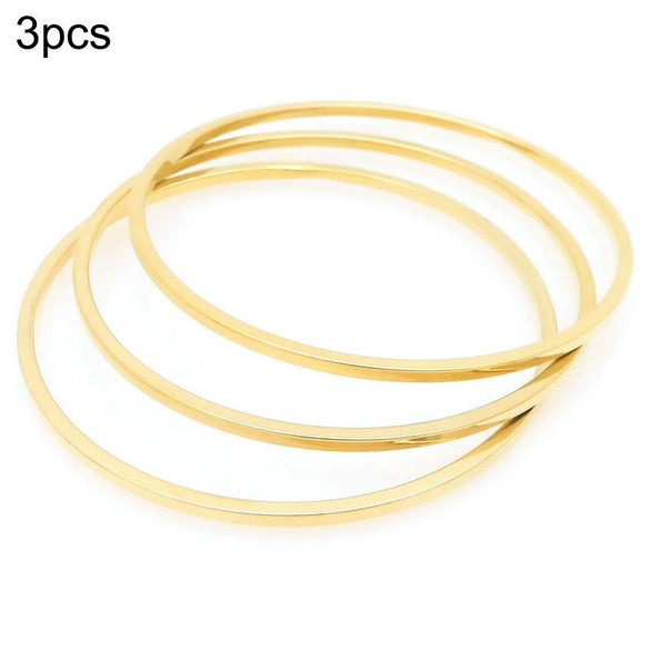 Stainless Steel Geometric Square Line Electroplated Ring And Stackable Bracelet