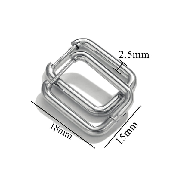 Stainless Steel Geometric Square Rectangular Earring Buckle Diy Jewelry Accessories Vacuum Plated Waterproof Simple Fashion
