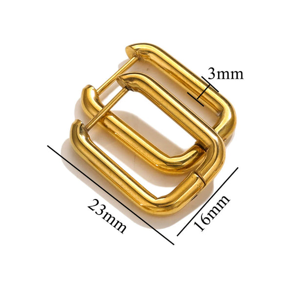Stainless Steel Geometric Square Rectangular Earring Buckle Diy Jewelry Accessories Vacuum Plated Waterproof Simple Fashion