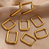 Stainless Steel Geometric Square Rectangular Earring Buckle Diy Jewelry Accessories Vacuum Plated Waterproof Simple Fashion