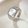 Stainless Steel Geometric Square Ring Electroplating Men's Jewelry