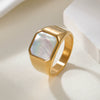 Stainless Steel Geometric Square Ring Electroplating Men's Jewelry