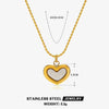 Stainless Steel Geometric Square Women's Necklace With 18K Goldplated Pendant