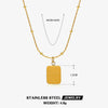 Stainless Steel Geometric Square Women's Necklace With 18K Goldplated Pendant