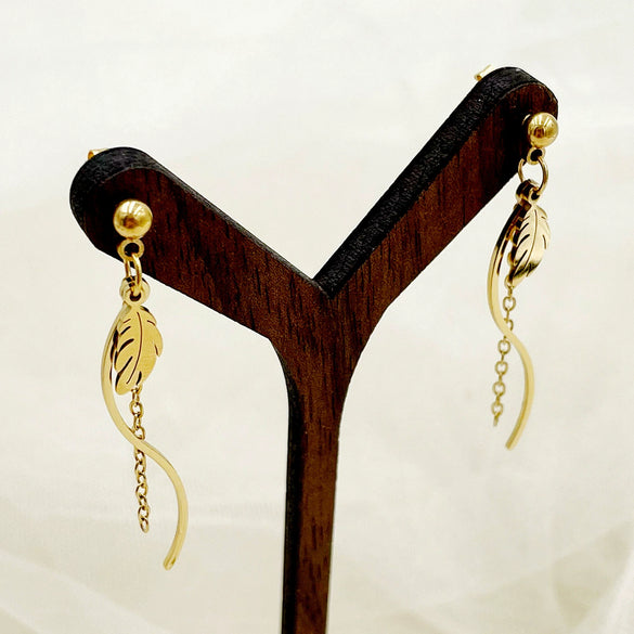 Stainless Steel Geometric Sshaped Long Tassel Earrings With Electroplating