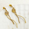 Stainless Steel Geometric Sshaped Long Tassel Earrings With Electroplating