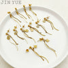 Stainless Steel Geometric Sshaped Long Tassel Earrings With Electroplating