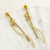 Stainless Steel Geometric Sshaped Long Tassel Earrings With Electroplating