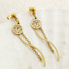 Stainless Steel Geometric Sshaped Long Tassel Earrings With Electroplating