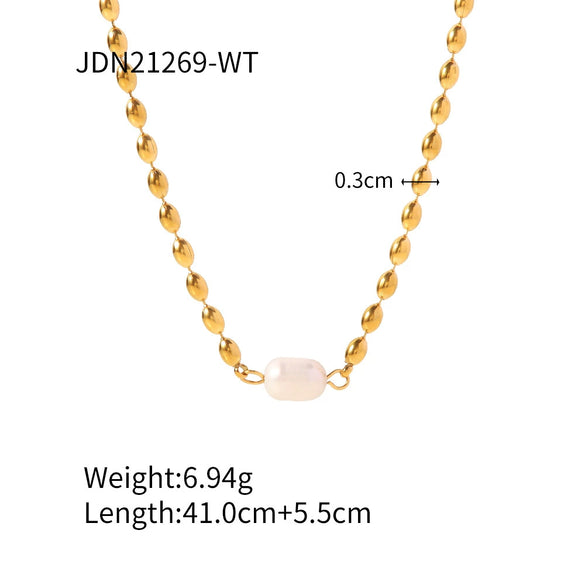 Stainless Steel Geometric Stacked Holiday Style Necklace Electroplated Jewelry