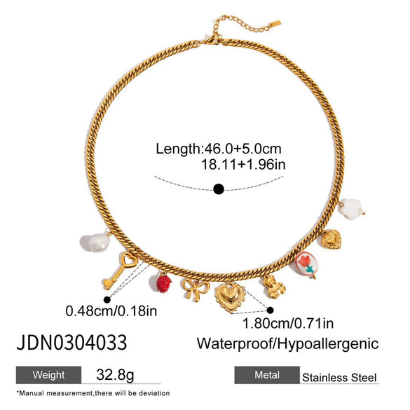 Stainless Steel Geometric Stacked Holiday Style Necklace Electroplated Jewelry