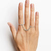 Stainless Steel Geometric Stacked Ring For Women With Electroplating Design