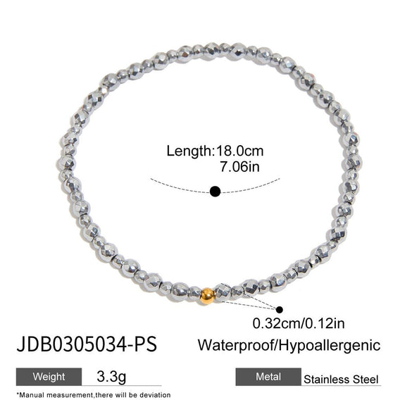 Stainless Steel Geometric Stacking Style Ring Bracelet Electroplated Fashion Jewelry Accessories