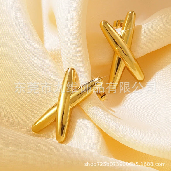 Stainless Steel Geometric Stamping Earrings For Women