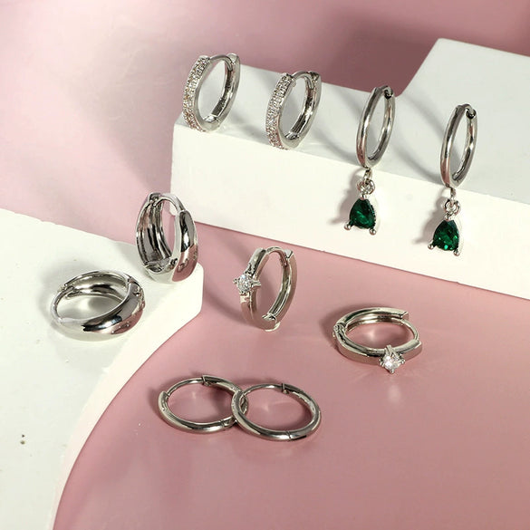 Stainless Steel Geometric Star And Moon Ear Cuffs Electroplated Light Luxury Women's Earrings