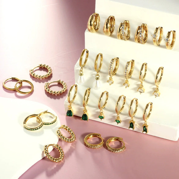 Stainless Steel Geometric Star And Moon Ear Cuffs Electroplated Light Luxury Women's Earrings