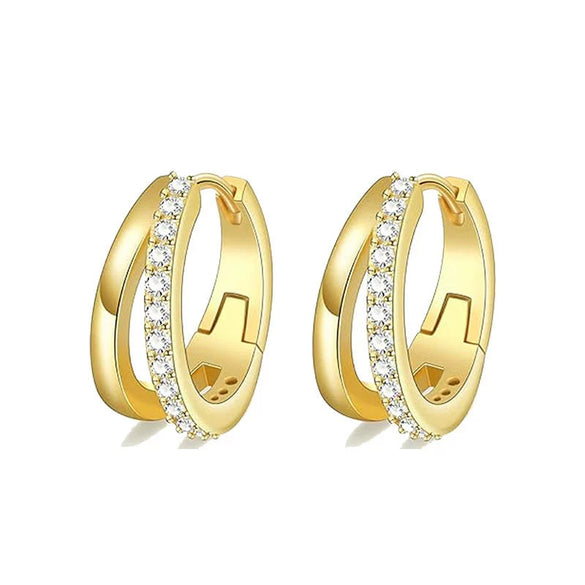 Stainless Steel Geometric Star And Moon Ear Cuffs Electroplated Light Luxury Women's Earrings