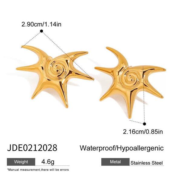 Stainless Steel Geometric Star Earrings Electroplated Women's Jewelry Light Luxury Highend
