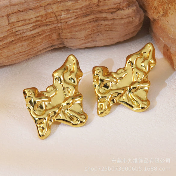 Stainless Steel Geometric Star Electroplated Women's Earrings