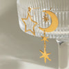 Stainless Steel Geometric Star Moon Earrings Electroplated Ins Style For Women