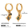 Stainless Steel Geometric Star Moon Earrings With Electroplating Retro Design For Women